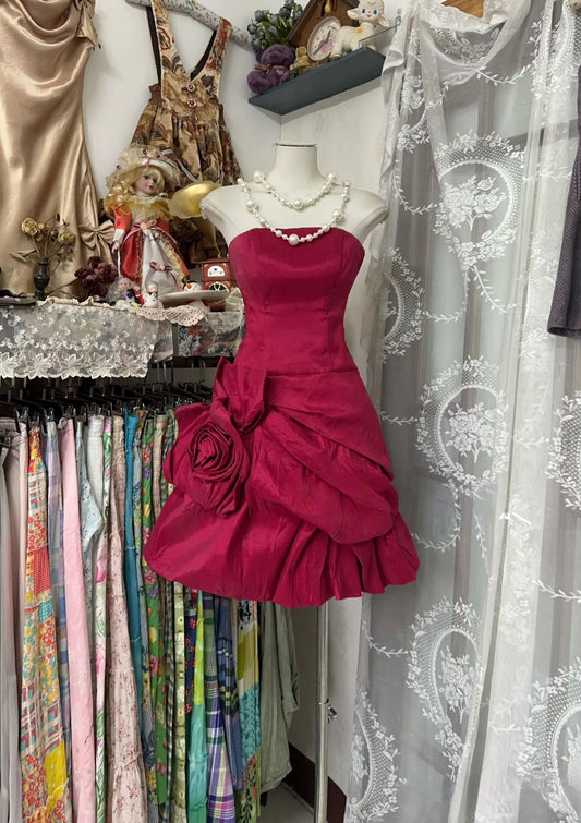 Satin Strapless Sheath Homecoming Dress Birthday Dress SP1353