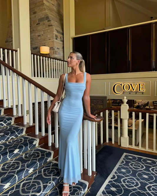Blue Evening Dress Mermaid Long Prom Dress Outfit Dress SP216