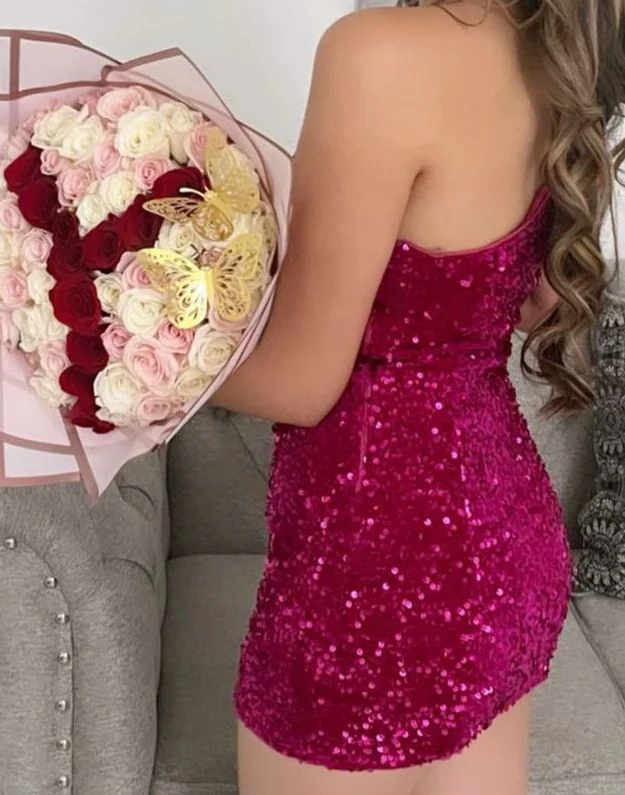 Elegant Sequin Homecoming Dress Short Party Gown SP726