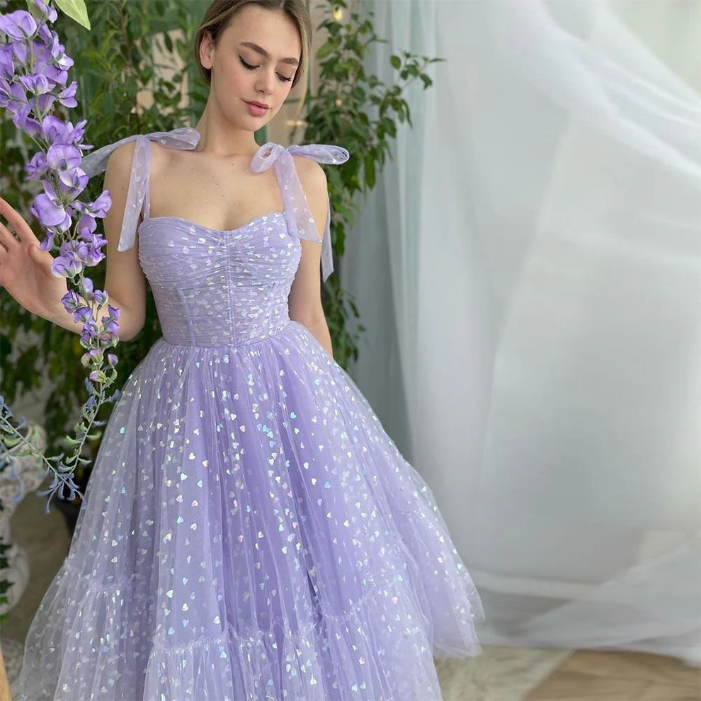 Straps A Line Tulle Prom Dress Cute Homecoming Dress SP564