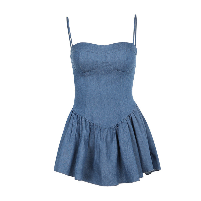 A line Summer Sexy Denim Dress Women S7