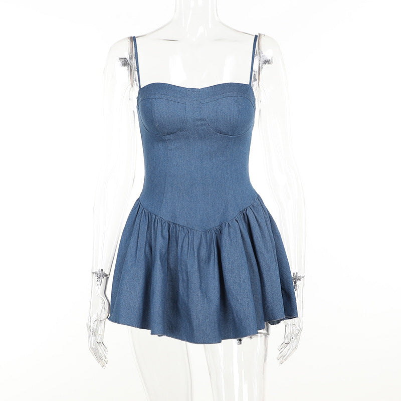 A line Summer Sexy Denim Dress Women S7